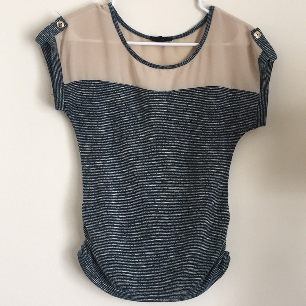 Blue and beige t shirt